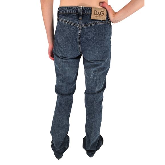 Vintage 1990s Y2K Dolce & Gabbana Womens Sz 4 Dark Wash Bootcut Blue Jeans - Picture 3 of 6